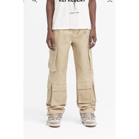 NEW Represent Baggy Cargo Pants Size Small Men’s Beige